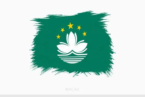Grunge flag of Macau, vector abstract grunge brushed flag of Macau. Stock Illustration