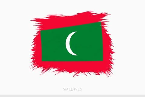 Grunge flag of Maldives, vector abstract grunge brushed flag of Maldives. Illustration