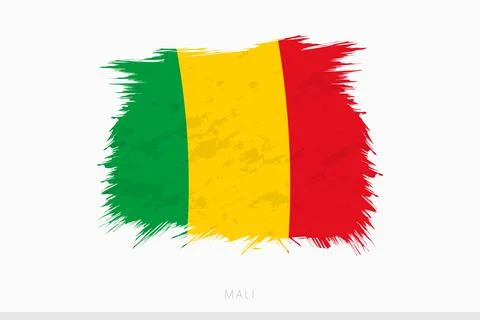 Grunge flag of Mali, vector abstract grunge brushed flag of Mali. Stockillustratie