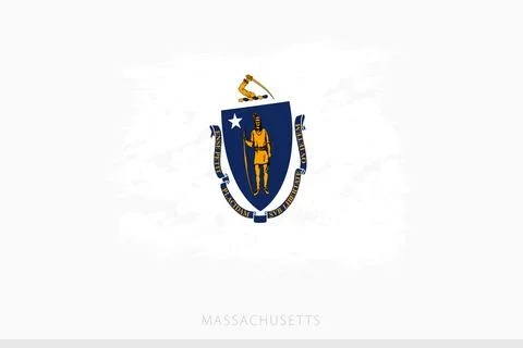 Grunge flag of Massachusetts, vector abstract grunge brushed flag of Massac.. Stock Illustration