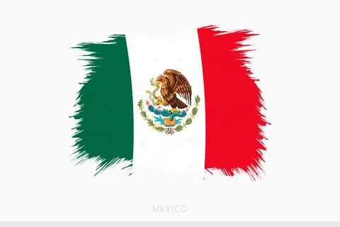 Grunge flag of Mexico, vector abstract grunge brushed flag of Mexico. Stock Illustration
