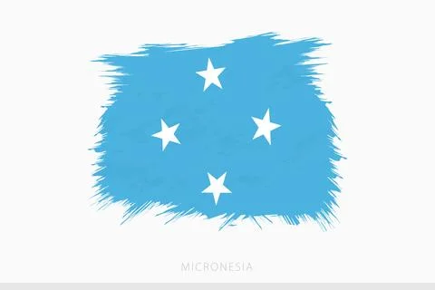 Grunge flag of Micronesia, vector abstract grunge brushed flag of Micronesia. Stock Illustration