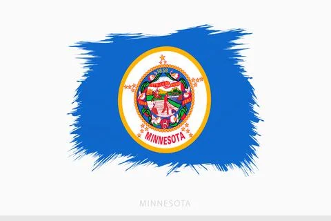 Grunge flag of Minnesota, vector abstract grunge brushed flag of Minnesota. Stock Illustration