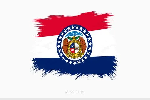 Grunge flag of Missouri, vector abstract grunge brushed flag of Missouri. Stock Illustration