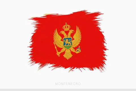 Grunge flag of Montenegro, vector abstract grunge brushed flag of Montenegro. Stock Illustration