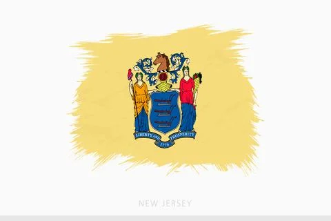 Grunge flag of New Jersey, vector abstract grunge brushed flag of New Jersey. Stock Illustration
