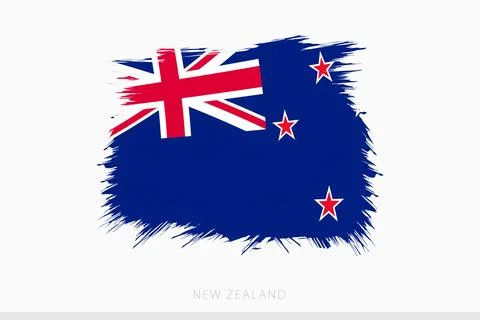 Grunge flag of New Zealand, vector abstract grunge brushed flag of New Zealan Stock Illustration