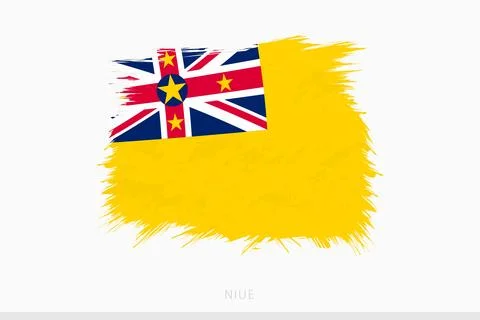 Grunge flag of Niue, vector abstract grunge brushed flag of Niue. Stock Illustration