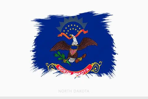 Grunge flag of North Dakota, vector abstract grunge brushed flag of North D.. Stock Illustration