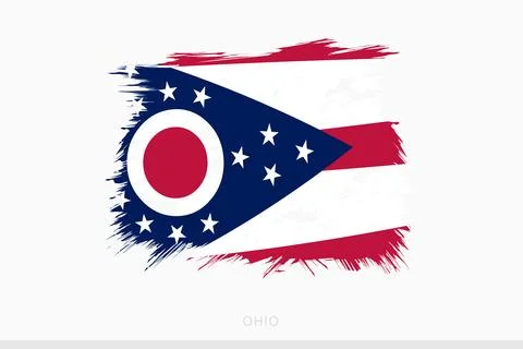 Grunge flag of Ohio, vector abstract grunge brushed flag of Ohio. Stock Illustration