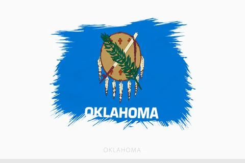Grunge flag of Oklahoma, vector abstract grunge brushed flag of Oklahoma. Stock Illustration