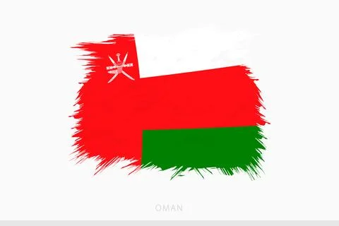 Grunge flag of Oman, vector abstract grunge brushed flag of Oman. Stock Illustration