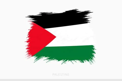 Grunge flag of Palestine, vector abstract grunge brushed flag of Palestine. Stock Illustration