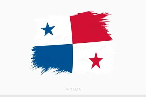 Grunge flag of Panama, vector abstract grunge brushed flag of Panama. Stock Illustration