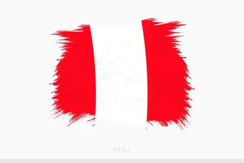 Grunge flag of Peru, vector abstract grunge brushed flag of Peru. Ilustração Stock
