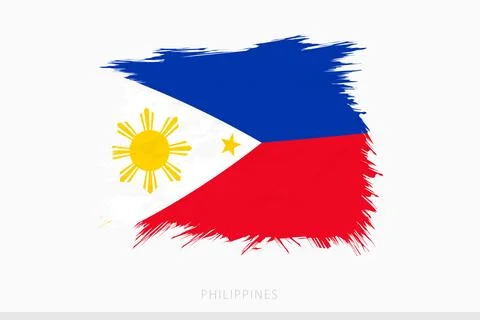 Grunge flag of Philippines, vector abstract grunge brushed flag of Philippine Stock Illustration