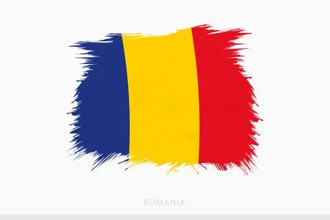 Grunge flag of Romania, vector abstract grunge brushed flag of Romania. Illustrazione stock