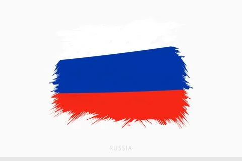 Grunge flag of Russia, vector abstract grunge brushed flag of Russia. Stock Illustration