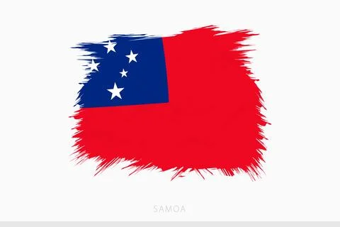 Grunge flag of Samoa, vector abstract grunge brushed flag of Samoa. Stock Illustration