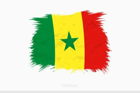 Grunge flag of Senegal, vector abstract grunge brushed flag of Senegal. Stock Illustration
