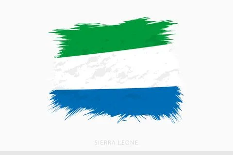 Grunge flag of Sierra Leone, vector abstract grunge brushed flag of Sierra .. Stock Illustration