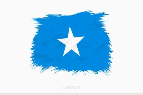 Grunge flag of Somalia, vector abstract grunge brushed flag of Somalia. Stock Illustration