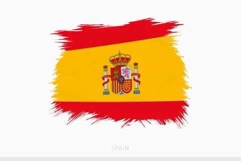 Grunge flag of Spain, vector abstract grunge brushed flag of Spain. Stock Illustration