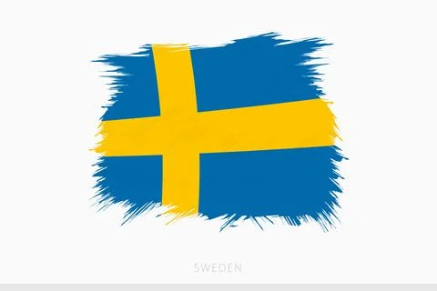 Grunge flag of Sweden, vector abstract grunge brushed flag of Sweden. Illustrazione stock