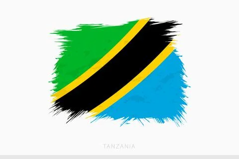 Grunge flag of Tanzania, vector abstract grunge brushed flag of Tanzania. Stock Illustration