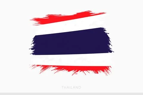 Grunge flag of Thailand, vector abstract grunge brushed flag of Thailand. Stock Illustration