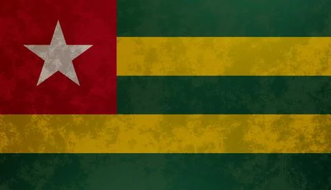 Grunge Flag of Togo 3d Render Ilustración de archivo