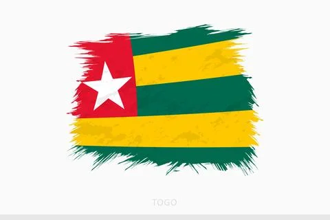 Grunge flag of Togo, vector abstract grunge brushed flag of Togo. Stock Illustration