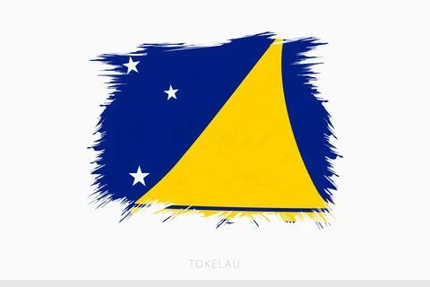 Grunge flag of Tokelau, vector abstract grunge brushed flag of Tokelau. Stock Illustration