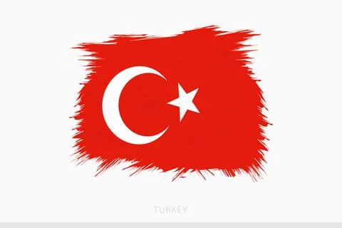 Grunge flag of Turkey, vector abstract grunge brushed flag of Turkey. Stock Illustration