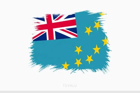 Grunge flag of Tuvalu, vector abstract grunge brushed flag of Tuvalu. Stock Illustration