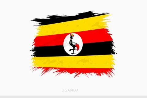 Grunge flag of Uganda, vector abstract grunge brushed flag of Uganda. Illustration