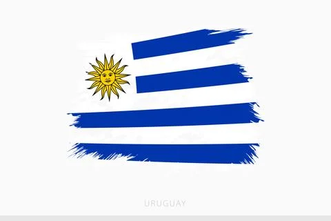Grunge flag of Uruguay, vector abstract grunge brushed flag of Uruguay. 库存插图
