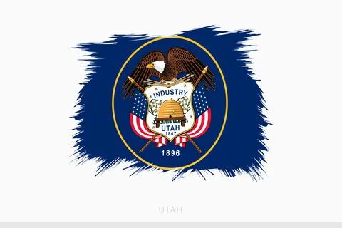 Grunge flag of Utah, vector abstract grunge brushed flag of Utah. Stock Illustration