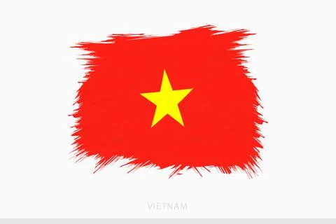 Grunge flag of Vietnam, vector abstract grunge brushed flag of Vietnam. 스톡 일러스트