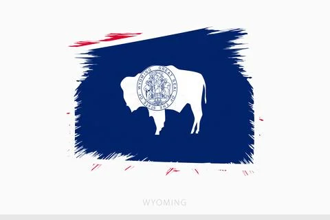 Grunge flag of Wyoming, vector abstract grunge brushed flag of Wyoming. Stock Illustration
