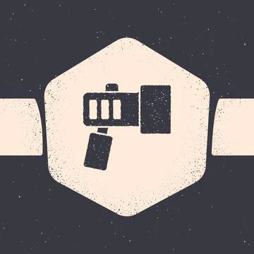 Grunge Flashlight for diver icon isolated on grey background. Diving underwater イラスト素材