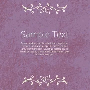 Grunge Floral Background with Empty Space Stock Illustration