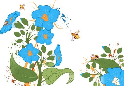 Grunge floral background Stock Illustration