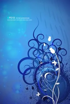 Grunge floral background  - vector Illustrazione stock