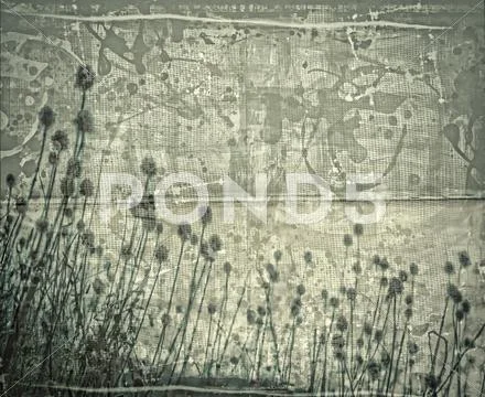 Grunge floral collage Stock Illustration