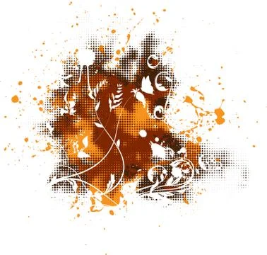 Grunge floral elements 스톡 일러스트