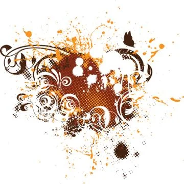 Grunge floral elements Stock Illustration