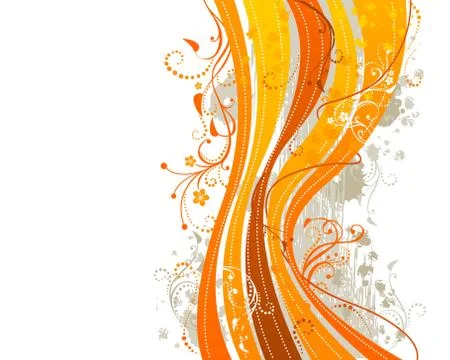 Grunge floral elements on a white background. Illustrazione stock