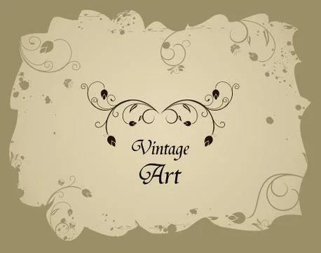 Grunge floral frame Illustrazione stock