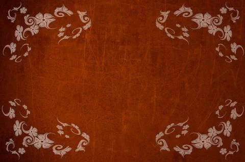 Grunge floral frame or borders Stock Illustration